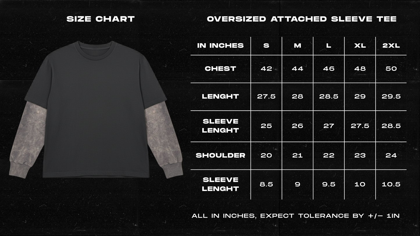TRUST ISSUE Oversized Tee with Attached Sleeves