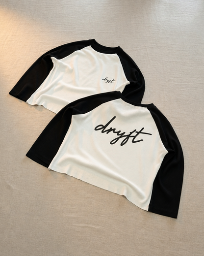 Raglan Waffle Black T-Shirt
