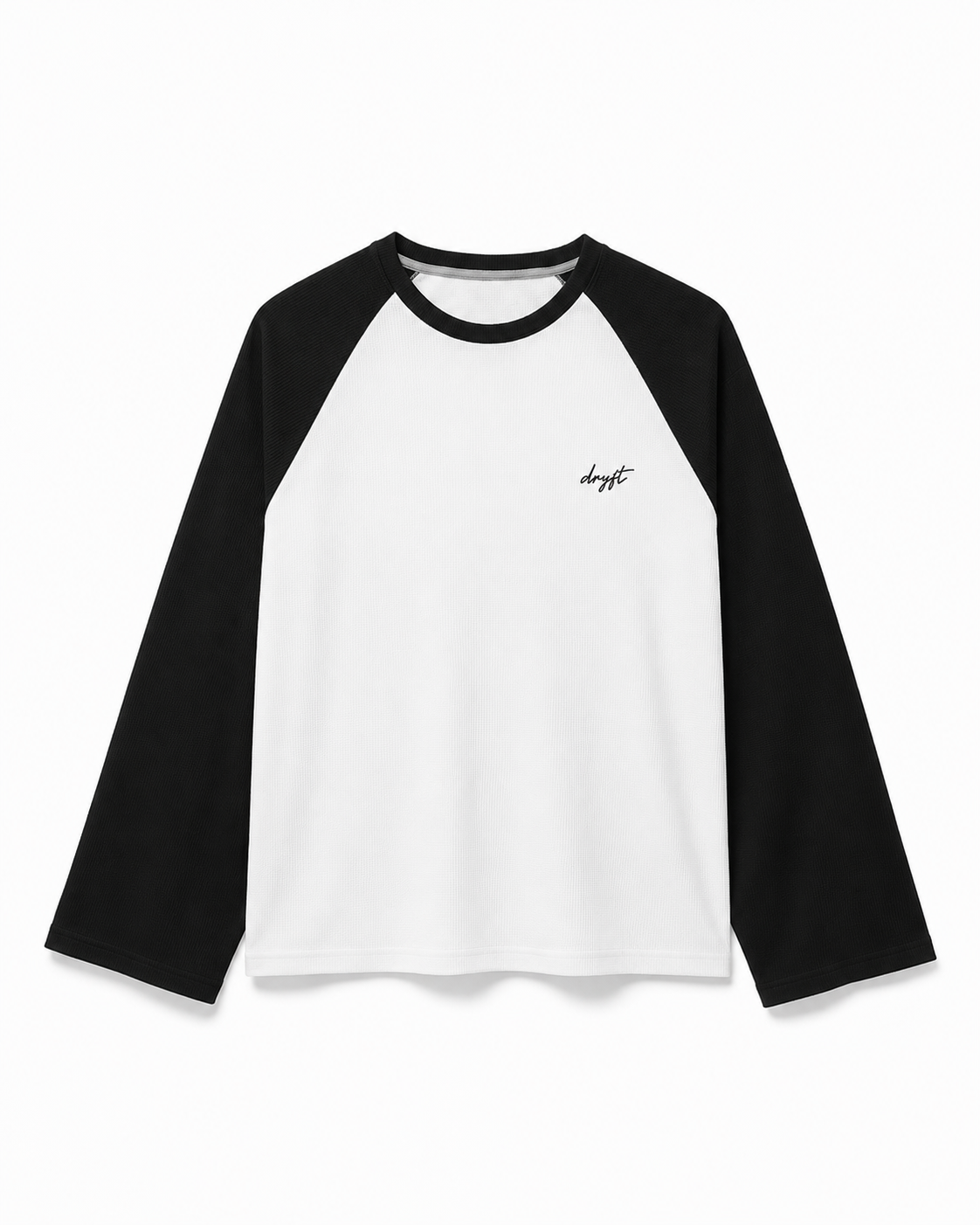 Raglan Waffle Black T-Shirt
