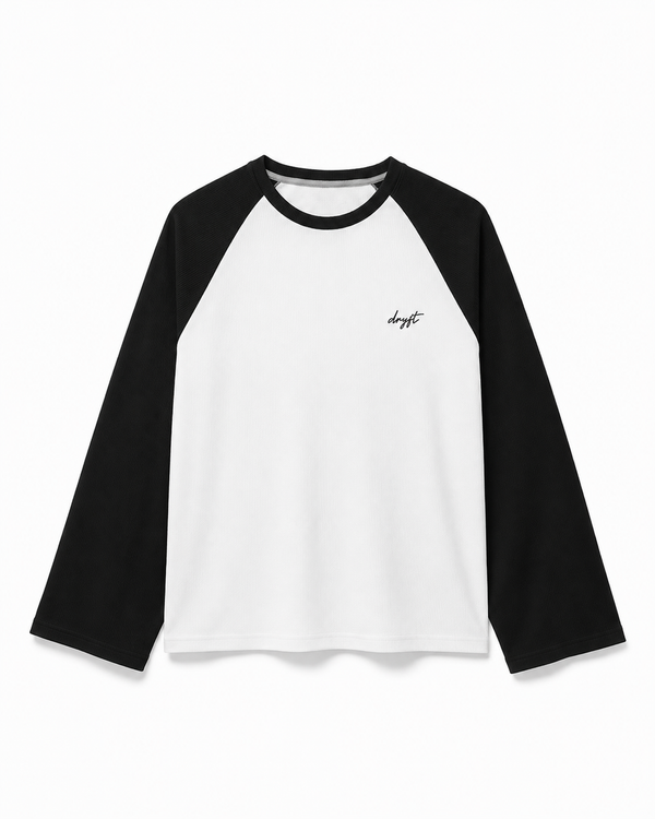 Raglan Waffle Black T-Shirt