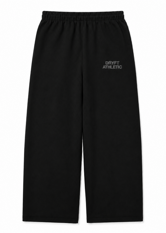 DRYFT Athletic Wide Leg Sweatpants — Black