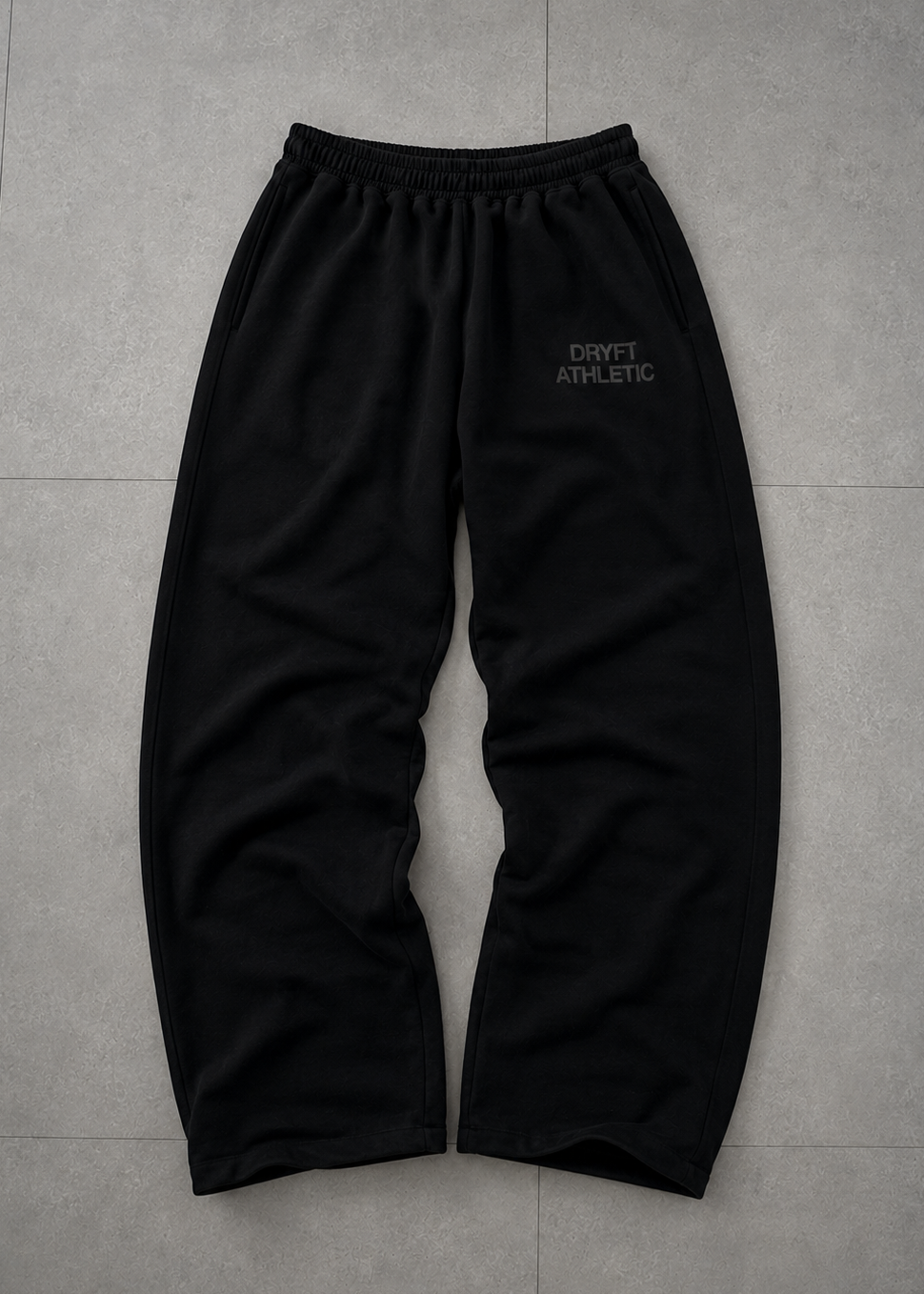 DRYFT Athletic Wide Leg Sweatpants — Black