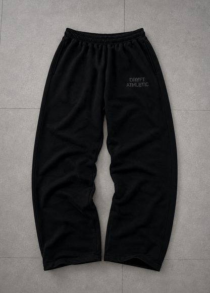 DRYFT Athletic Wide Leg Sweatpants — Black