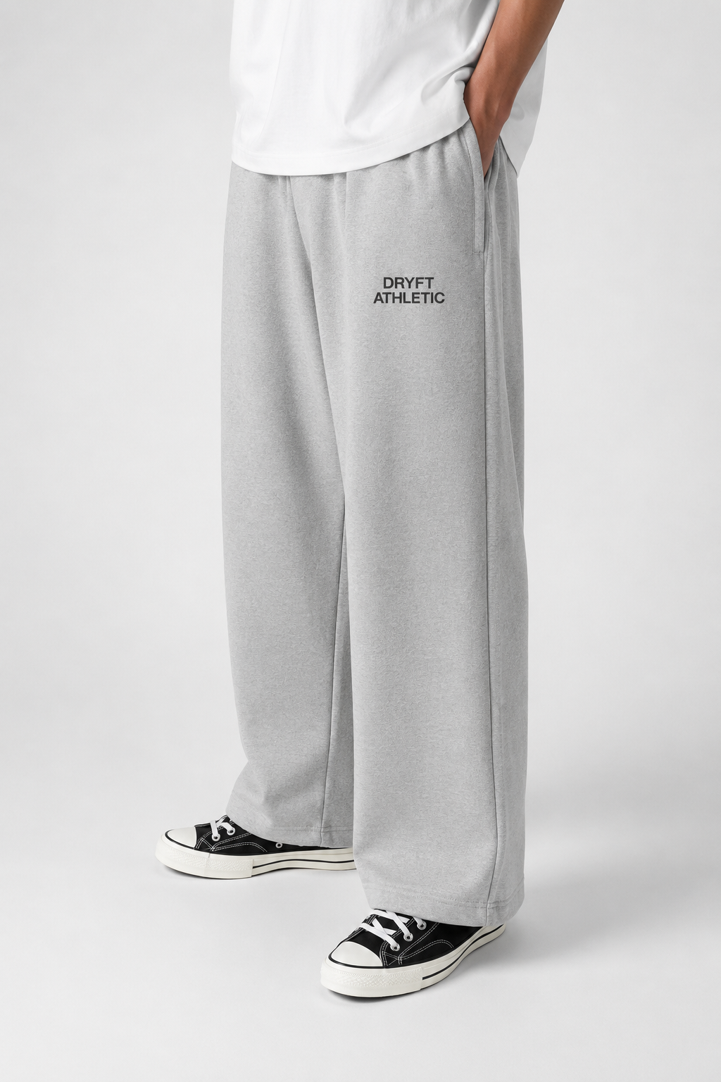 DRYFT Athletic Wide Leg Sweatpants — Ash Grey
