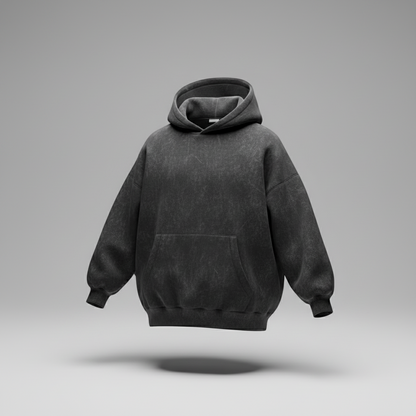 Oversized Stone Wash Heavyweight Hoodie | Vintage Streetwear Fit (No Drawstrings)