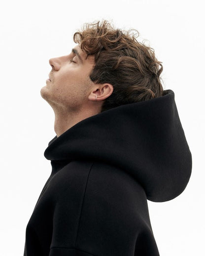 The Essential Black Oversized Hoodie | Premium Heavyweight Blank