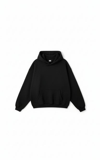 The Essential Black Oversized Hoodie | Premium Heavyweight Blank