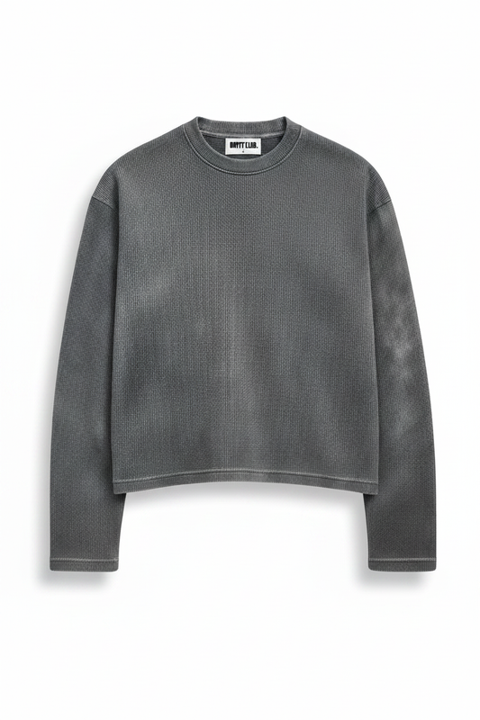 Acid Wash Waffle White BG