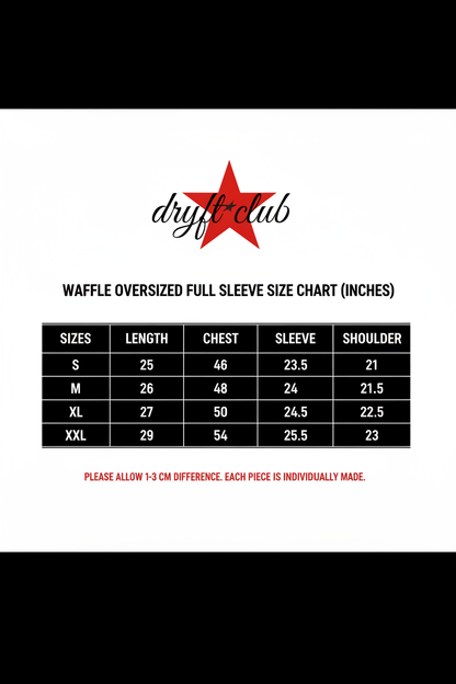 Dryft Club Size Chart