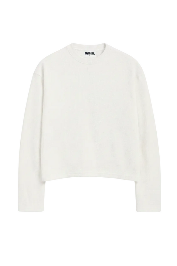 White Sweatshirt Dryft Club Label